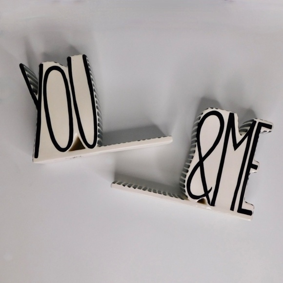 Anthropologie MOLLY HATCH You & Me Bookends Ceramic Bookshelves Book Ends Set 2 - Picture 4 of 10